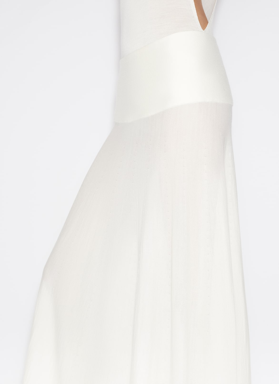 FLUID KNITTED SKIRT ALAÏA NATURAL WHITE FLUID KNITTED SKIRT